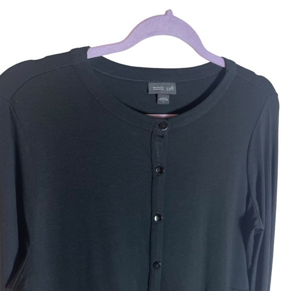 J. Jill Wearever Collection Long Sleeve Button Up Front Tunic Black Small - Picture 3 of 6